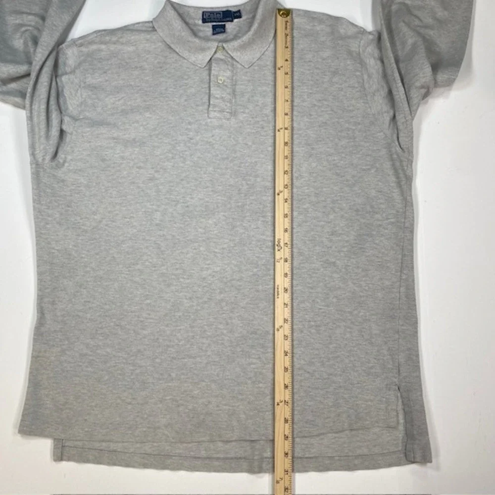 Polo Ralph Lauren Long Sleeve Polo Shirt Heather‎ Gray Mens XXL